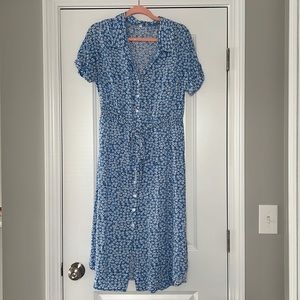 Short-sleeved Floral Dress (L)